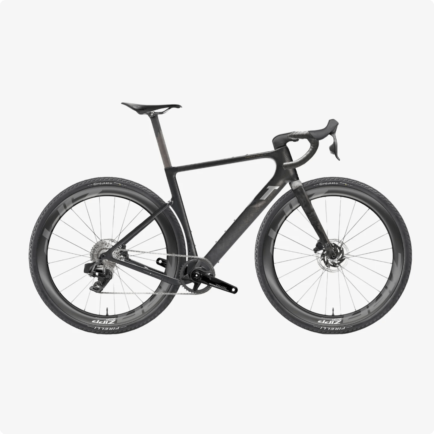black gravel bike on a white background