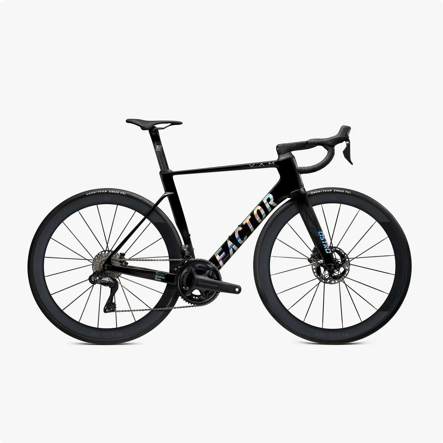 black road bike on a white background