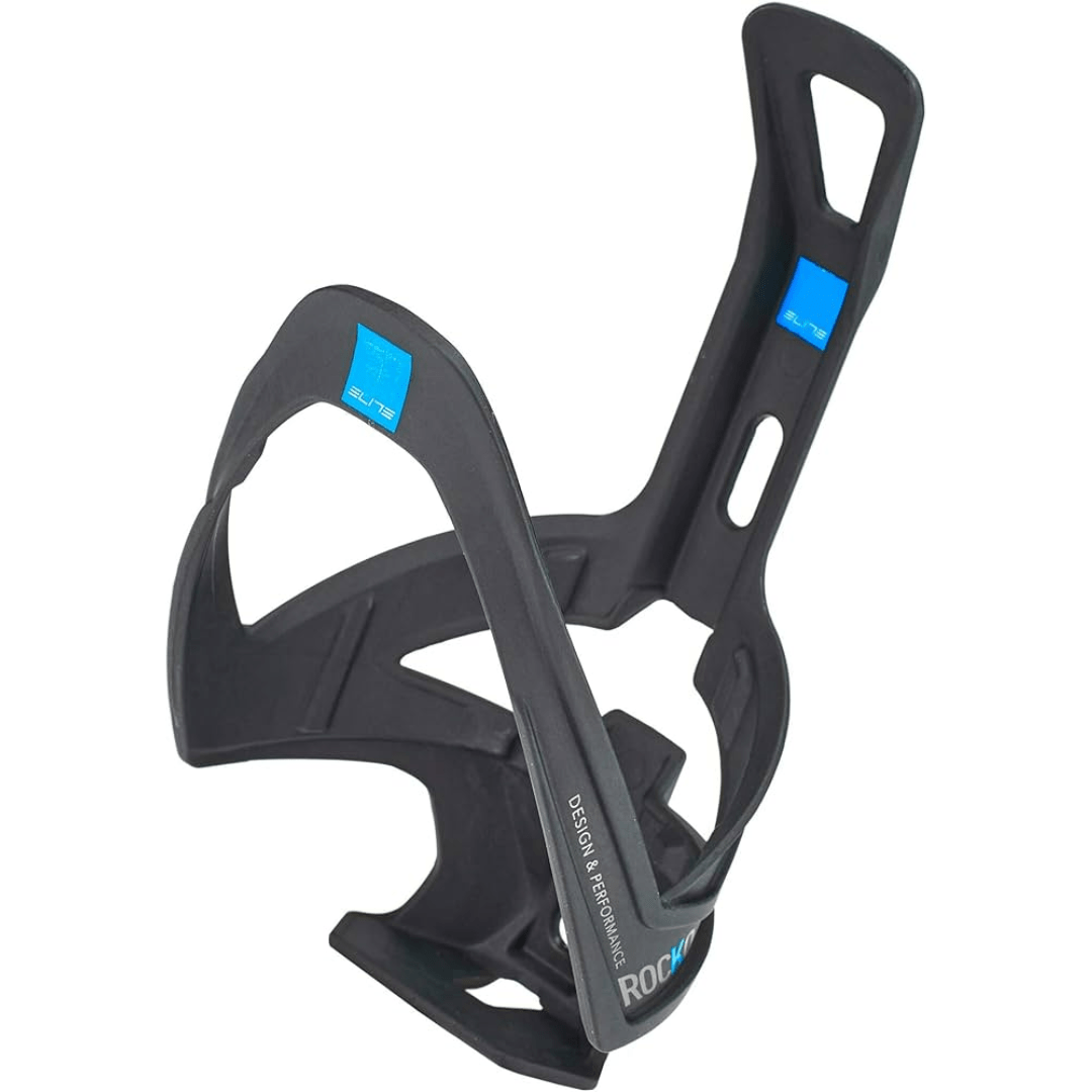 Elite Rocko Carbon Bottle Cage Matte Black/Blue Graphic Accessories - Bottle Cages