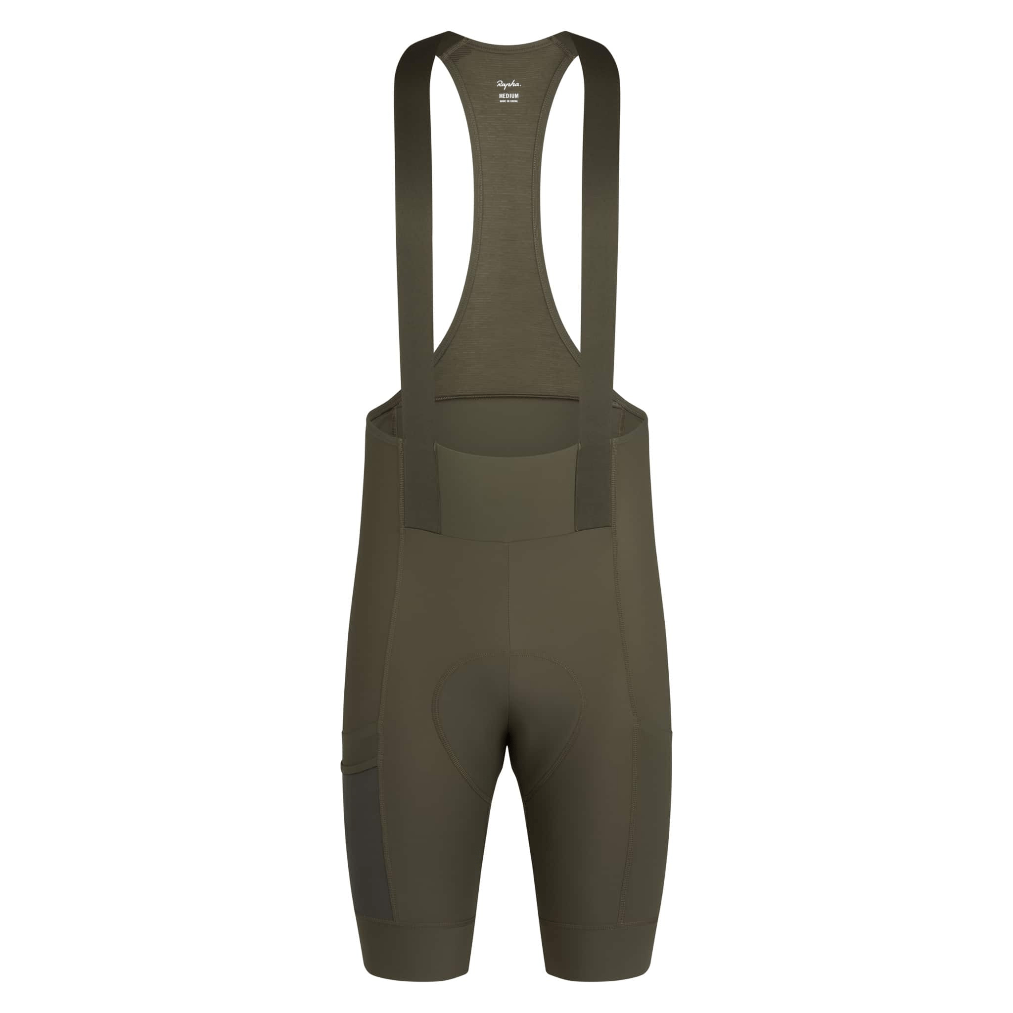 Rapha Men's Brevet Element Cargo Bib Shorts Dark Green/Green / XS Apparel - Clothing - Men's Bibs - Road - Bib Shorts
