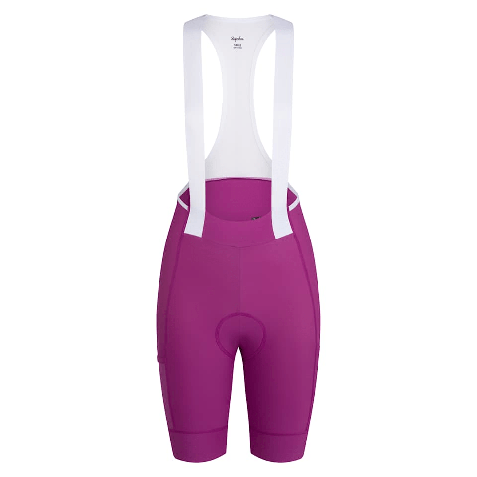 Rapha Women's Brevet Element Cargo Bib Shorts Amethyst/White Alyssum / XXS Apparel - Clothing - Women's Bibs - Road - Bib Shorts