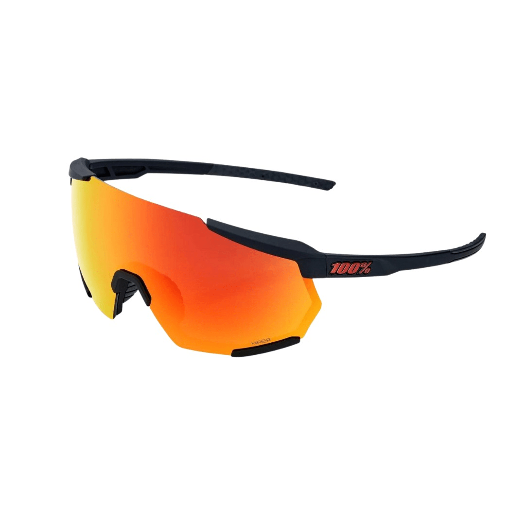 100% Racetrap 3.0 Soft Tact Black - HiPER Red Multilayer Mirror Lens Apparel - Apparel Accessories - Sunglasses