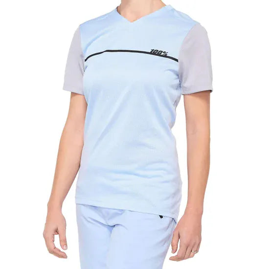 100% Ridecamp Jersey Women's Powder Blue/Grey / M Apparel - Clothing - Women's Jerseys - Mountain