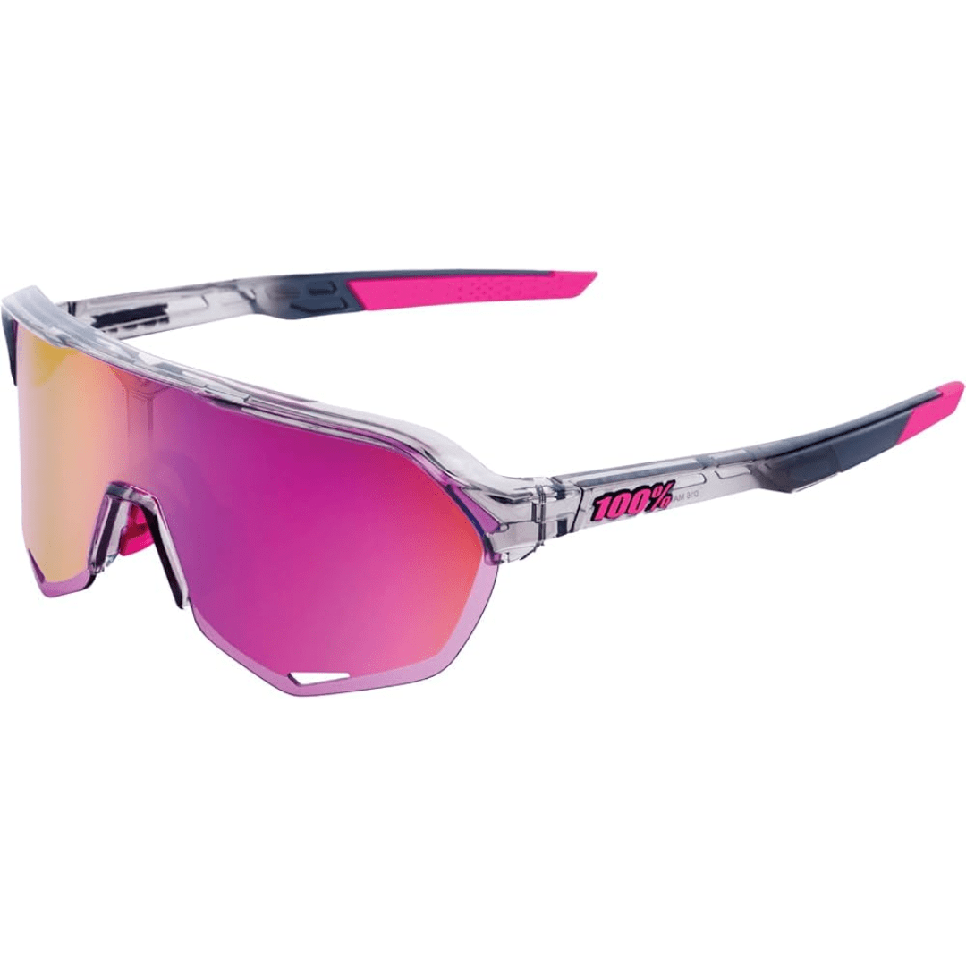 100% S2 Tokyo Night Edition Sunglasses, Polished Translucent Grey frame - Purple Multilayer Mirror Lens Apparel - Apparel Accessories - Sunglasses