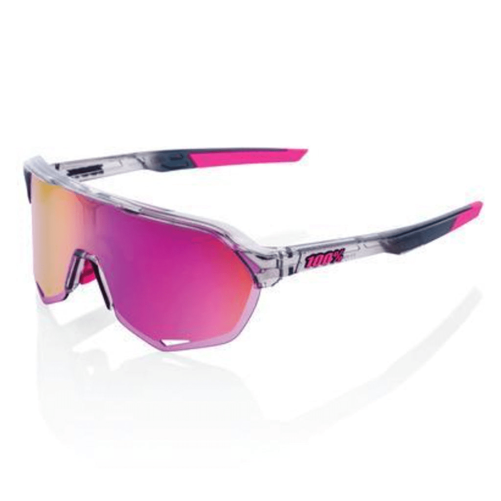 100% S2 Tokyo Night Edition Sunglasses, Polished Translucent Grey frame - Purple Multilayer Mirror Lens Apparel - Apparel Accessories - Sunglasses