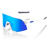 100% S3 Sunglasses Matte White/HiPER® Blue Multilayer Mirror Lens Apparel - Apparel Accessories - Sunglasses