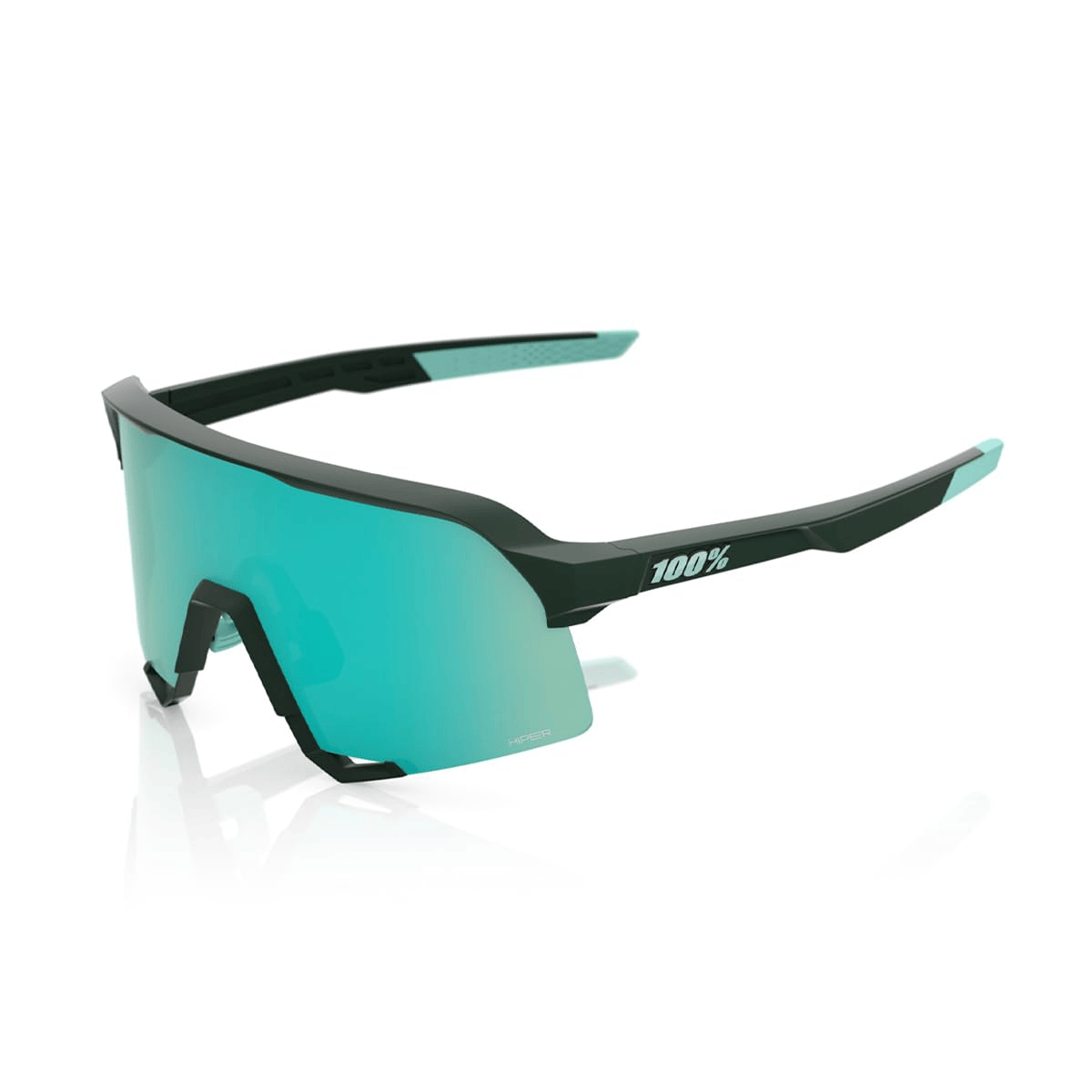 100% S3 Sunglasses Soft Tact Juniper/HiPER Mint Mirror Lens Apparel - Apparel Accessories - Sunglasses