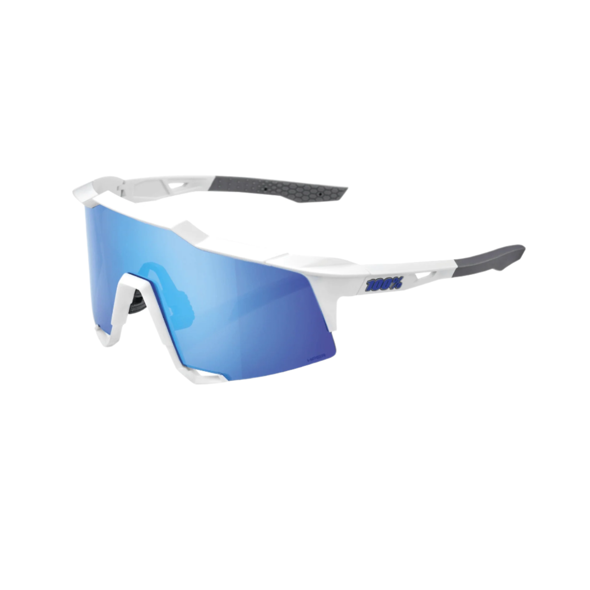 100% Speedcraft Matte White/HiPER Blue Multilayer Mirror Lens Apparel - Apparel Accessories - Sunglasses