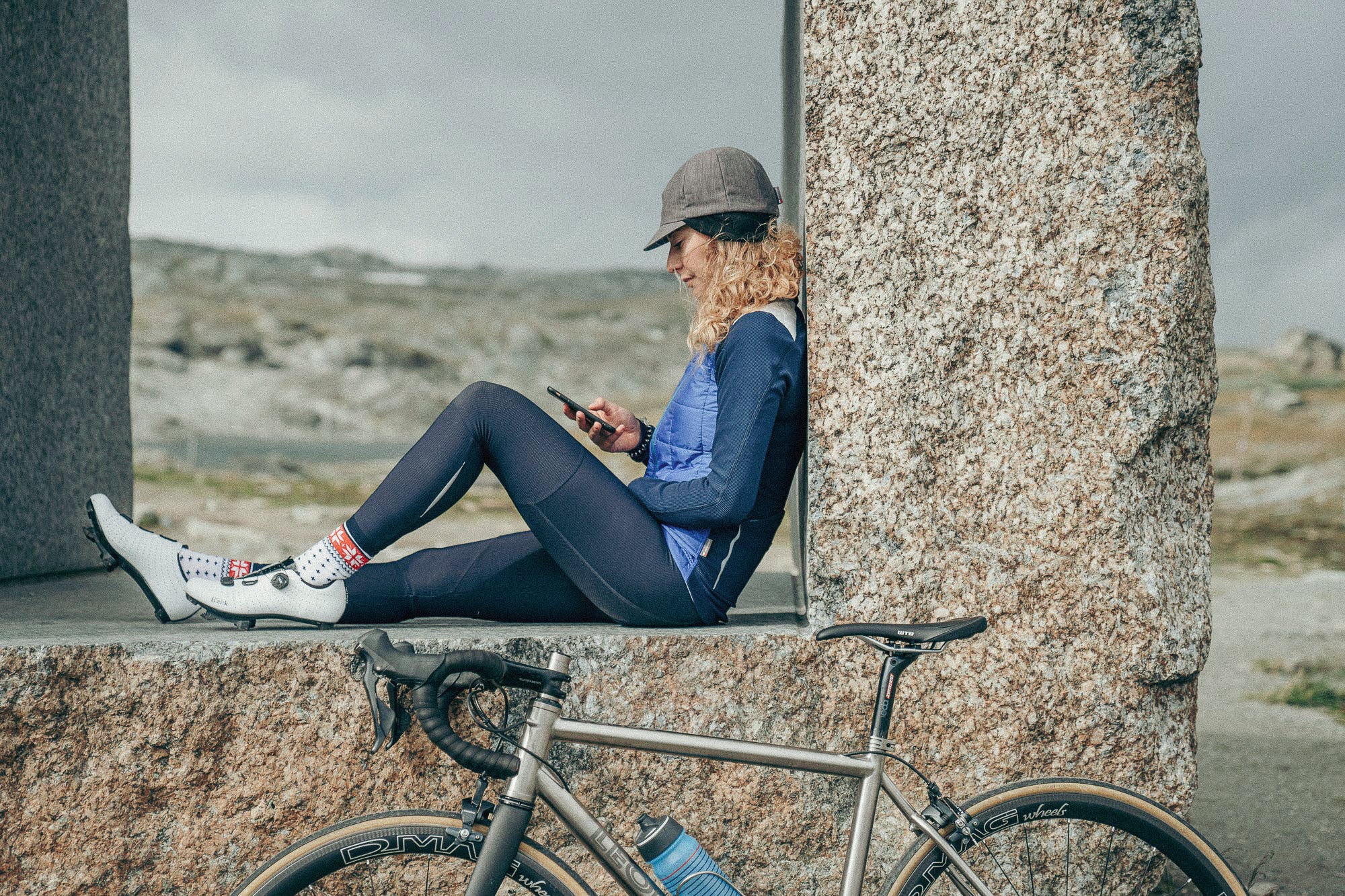 Contrasting images of a relaxed cyclist on a break highlighting Bici's personal bike shopping service @ Bici.