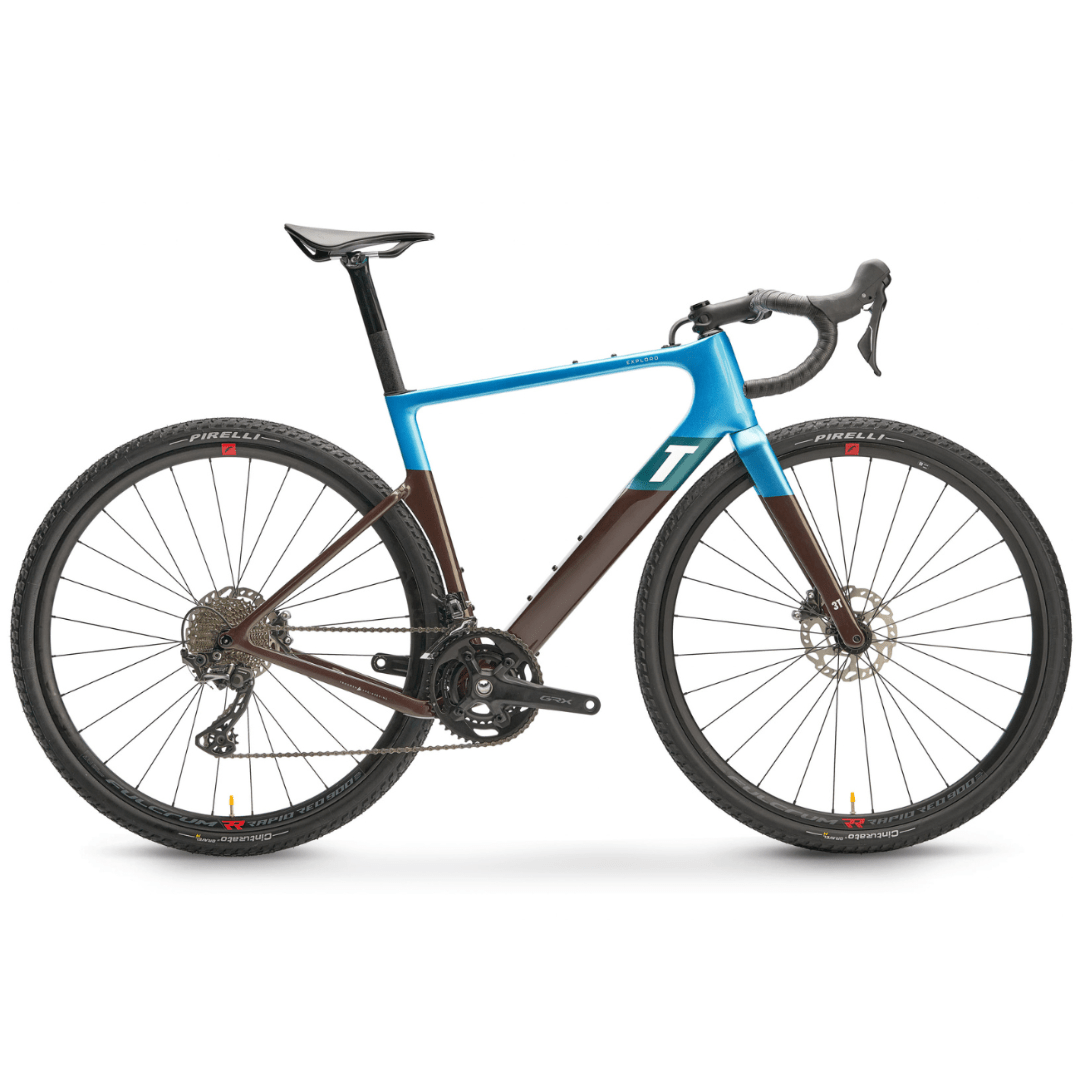 3T Exploro RaceMax GRX 2x12 Blue/Brown / XXS Bikes - Gravel