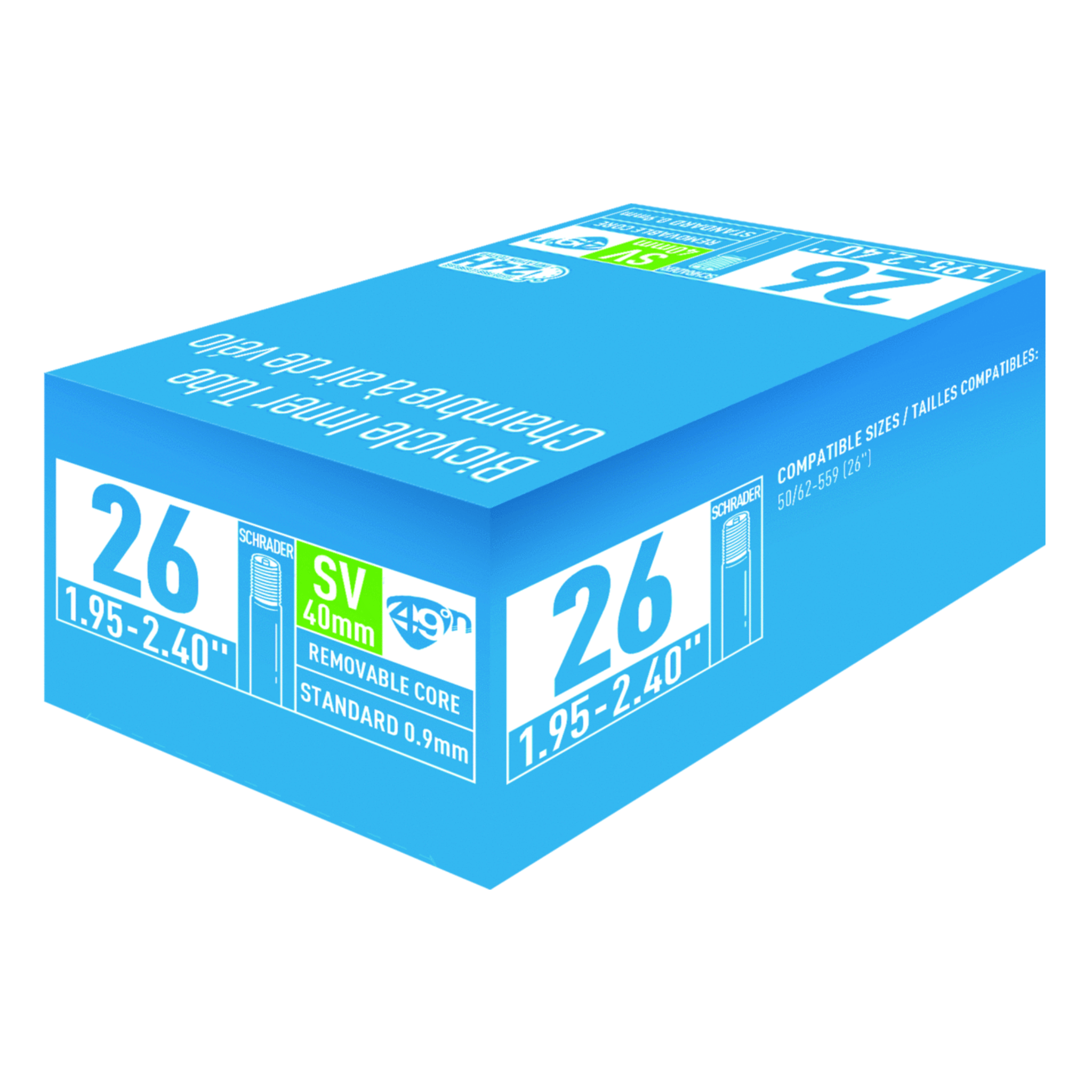 49N Inner Tube  Schrader Valve 26 x 1.50-1.95 Parts - Tubes