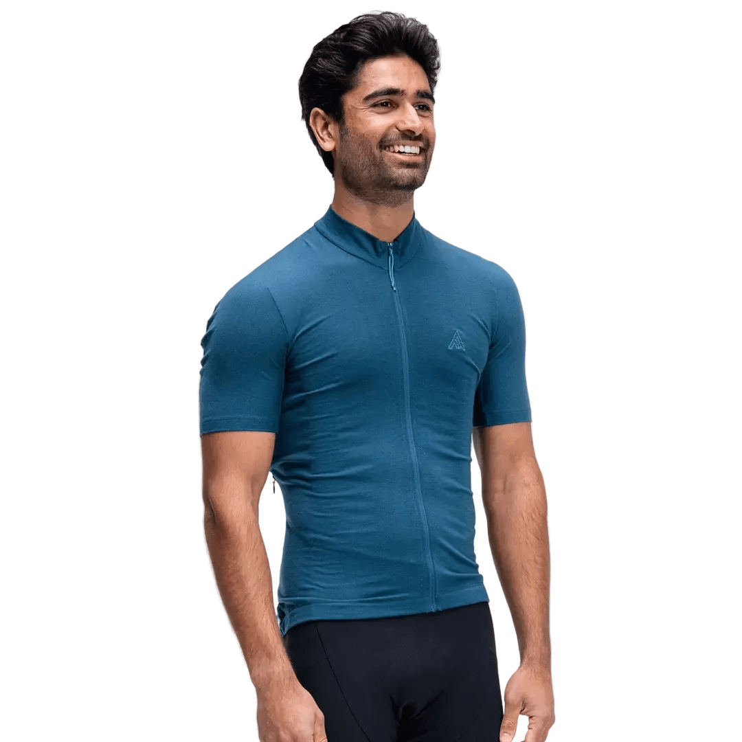 7mesh Men's Ashlu Merino Jersey SS Deep Sea / XS Apparel - Clothing - Men's Jerseys - Road