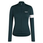 Rapha Women's Core Thermal Long Sleeve Jersey Forest Green/White / XXS Apparel - Clothing - Women's Jerseys - Road