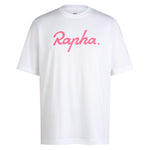 Rapha Men’s Cotton Logo T-Shirt White/High-Vis Pink / XS Apparel - Clothing - Men's Casual - Tops