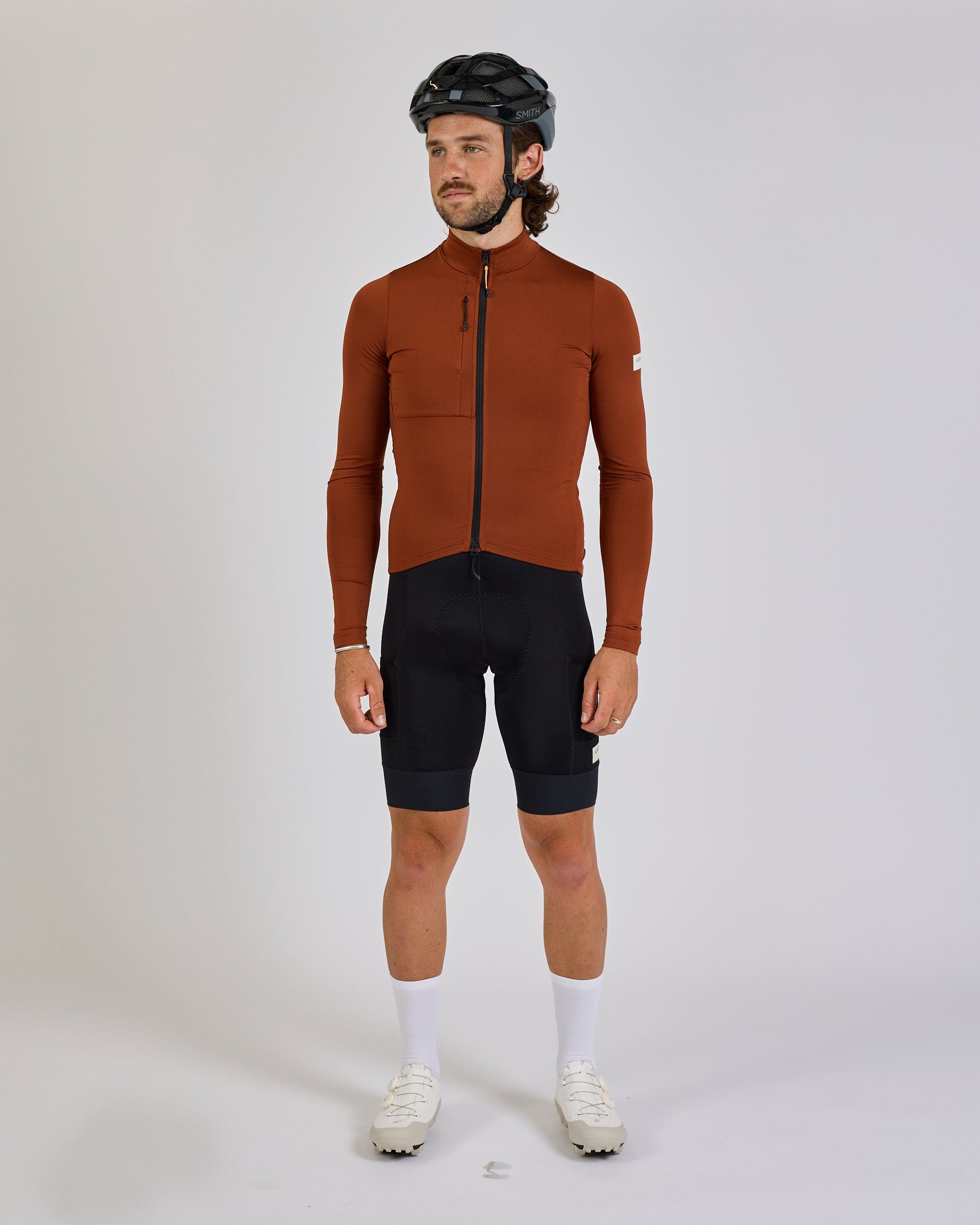 Albion Men's Traverse Long Sleeve Jersey Burnt Orange / XS Apparel - Clothing - Men's Jerseys - Road