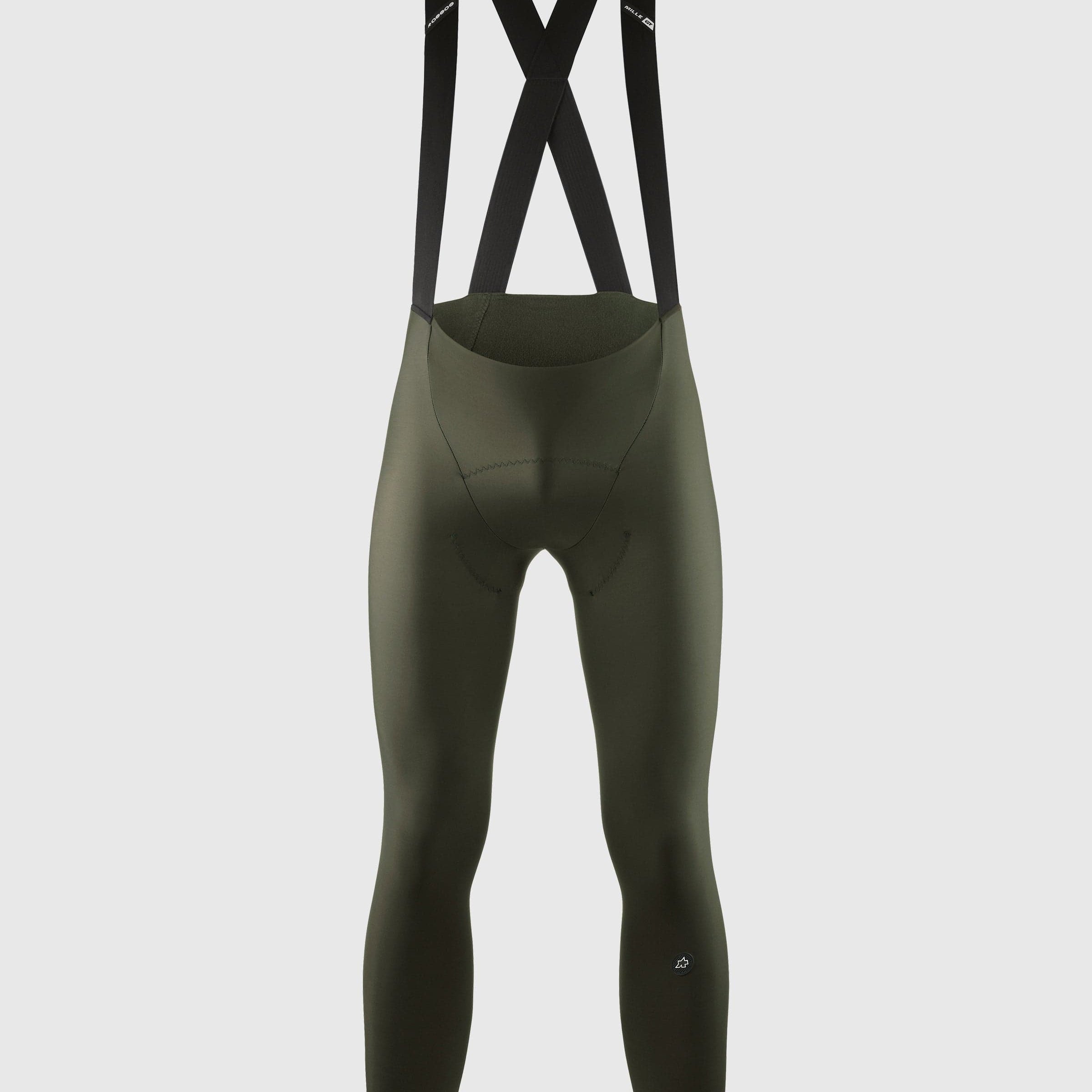 ASSOS MEN'S MILLE GT SPRING FALL BIB TIGHTS S11 Deep Green / XS Apparel - Clothing - Men's Bibs - Road - Bib Tights