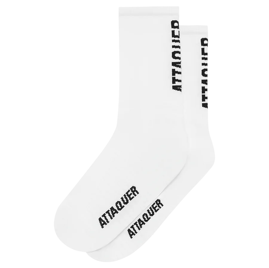 Attaquer Vertical Logo Socks White / S Apparel - Clothing - Socks