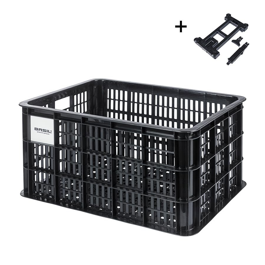 Basil Bicycle Crate L, Basket, Black Baskets