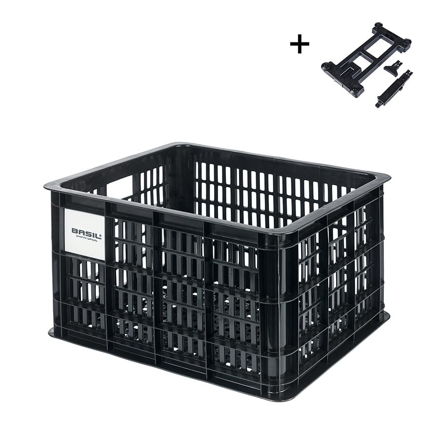 Basil Bicycle Crate M, Basket, Black Baskets