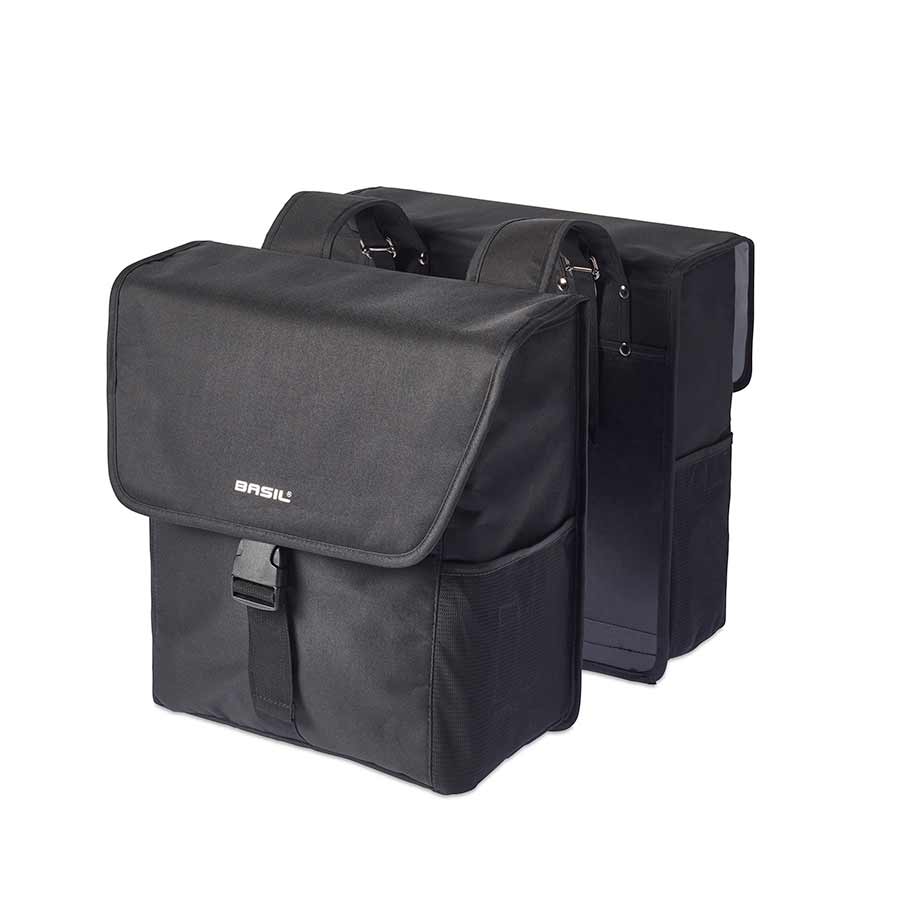 Basil Go Basil, Go Double Bag, Double bag, Solid Black Panniers