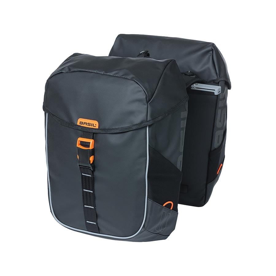 Basil Miles MIK Basil, Miles MIK, Pannier, 34L, Black/Orange Panniers