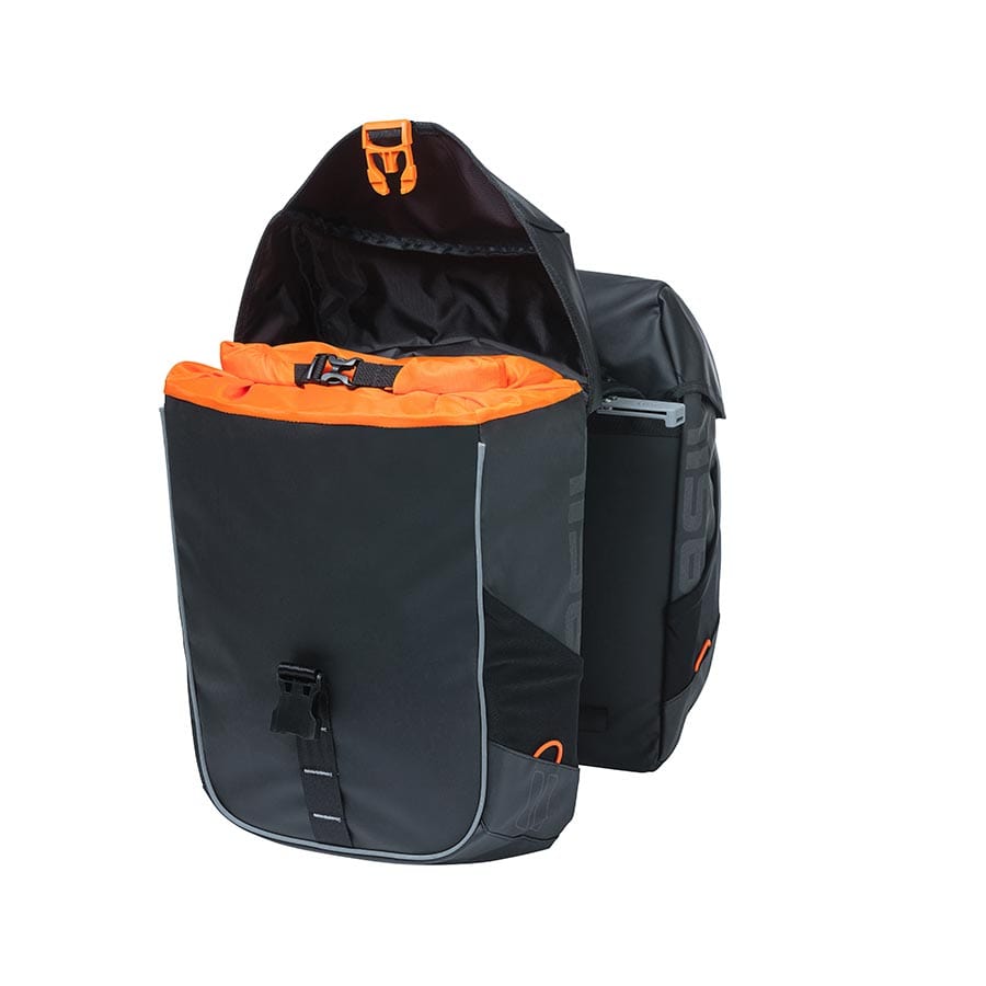 Basil Miles MIK Basil, Miles MIK, Pannier, 34L, Black/Orange Panniers