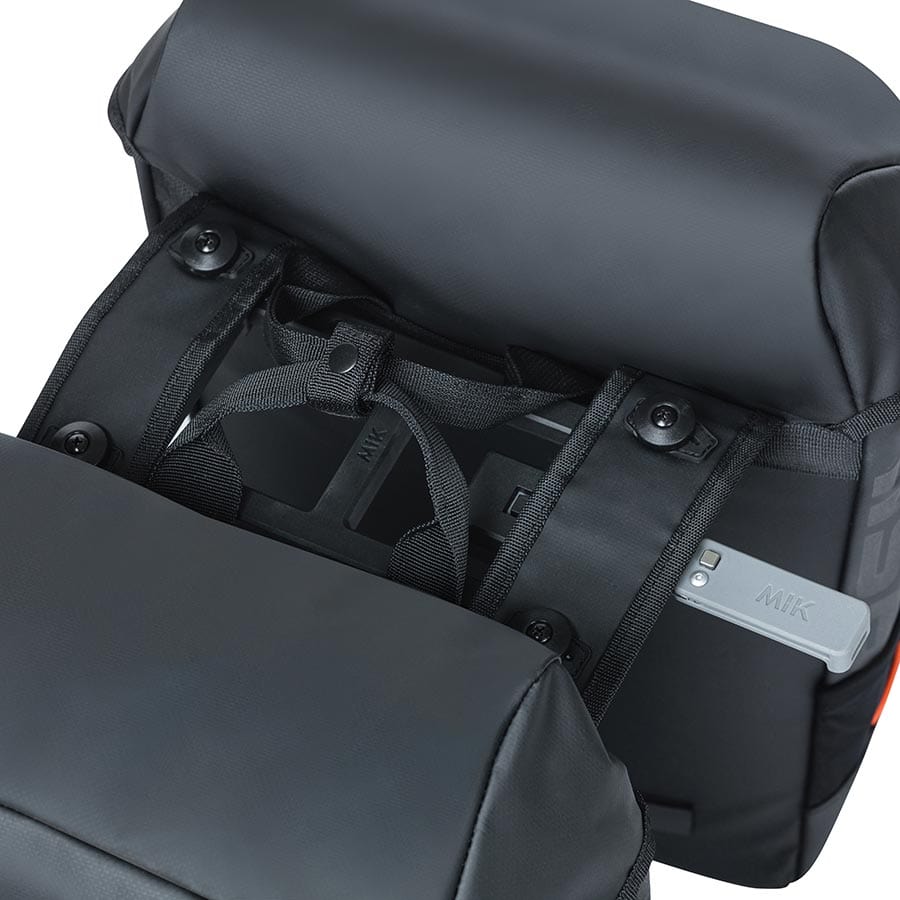 Basil Miles MIK Basil, Miles MIK, Pannier, 34L, Black/Orange Panniers