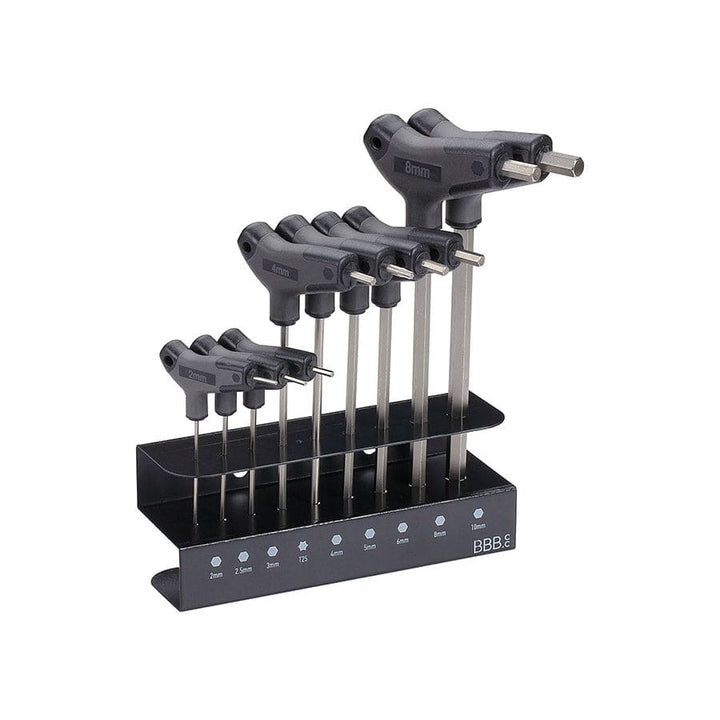BBB Cycling Three Star Hex Key Set - Portable Triple Allen Key Tool For Bike Repair - Sizes 4, 5, 6mm With Kraton Grip
