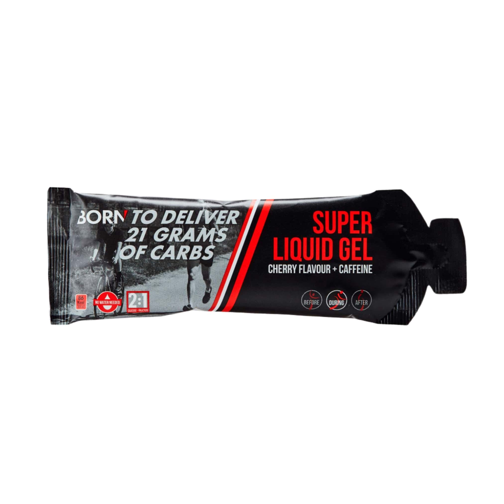 Born Super Liquid Gel - 12 Pack Cherry Caffeine Other - Nutrition - Gels & Shots