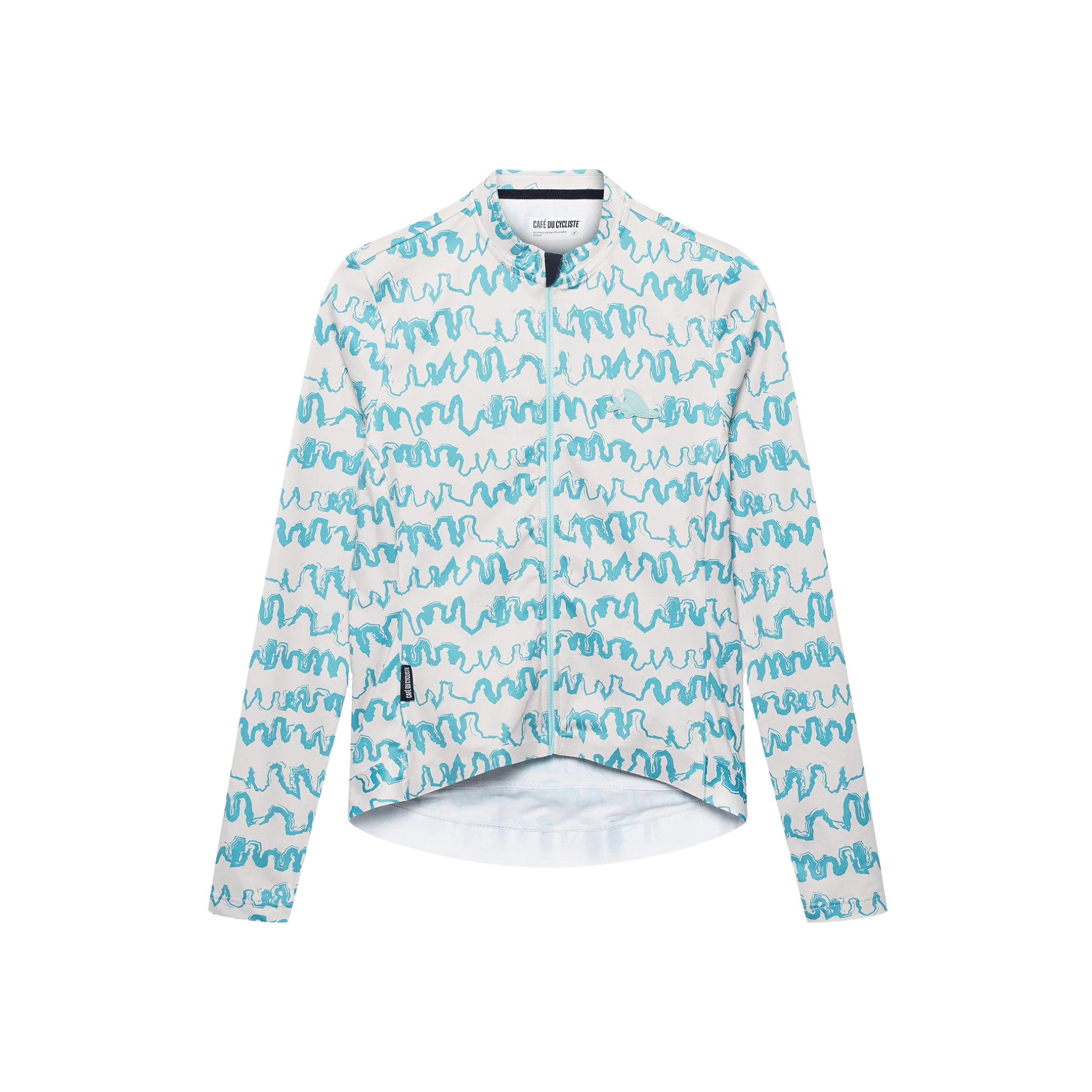 Café du Cycliste Men's Constance LS Jersey Pearl Grey Deep Water / XXS Apparel - Clothing - Men's Jerseys - Road