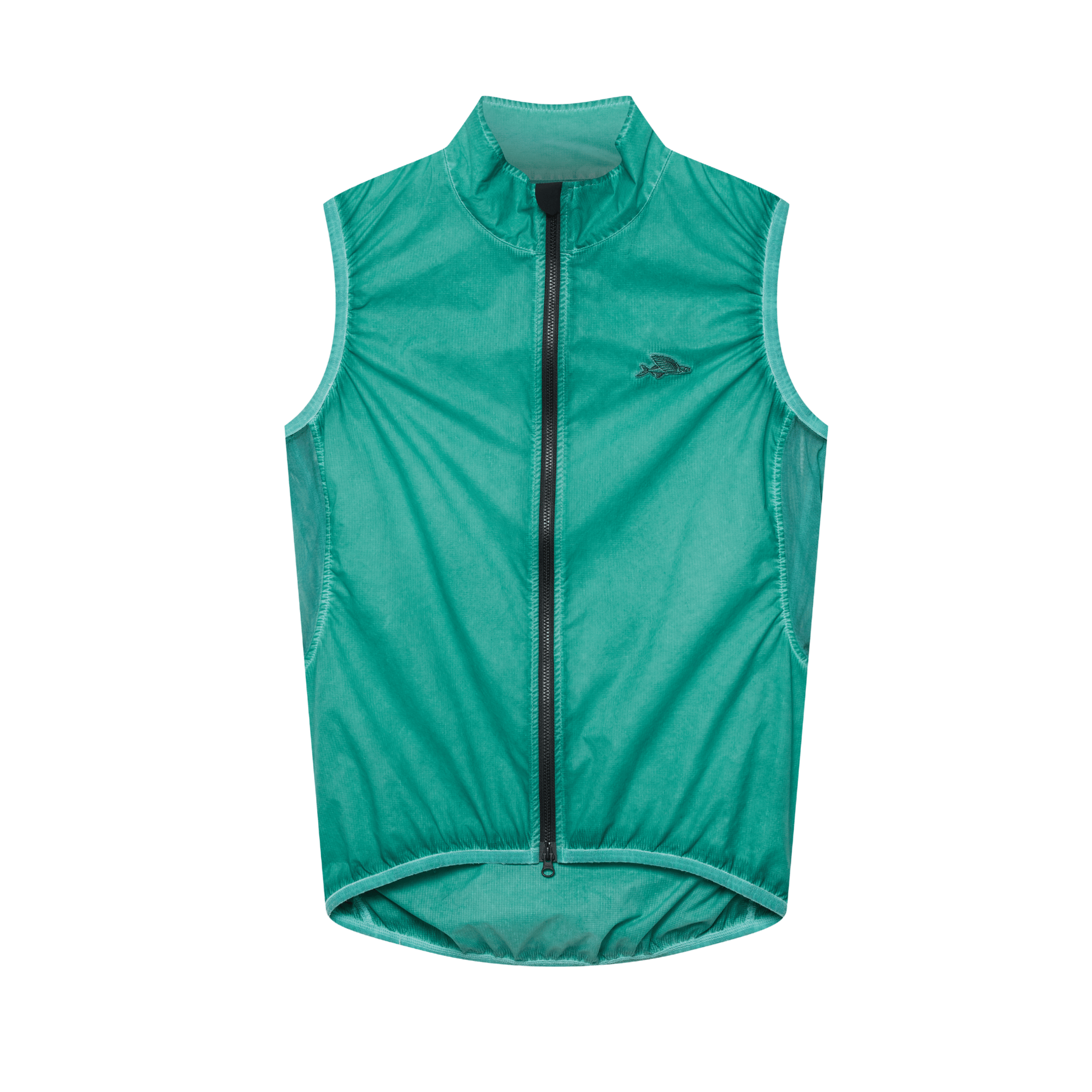 Café du Cycliste Men's Edith Gilet Windproof Cold Dye Dark Sea / XS Apparel - Clothing - Men's Vests