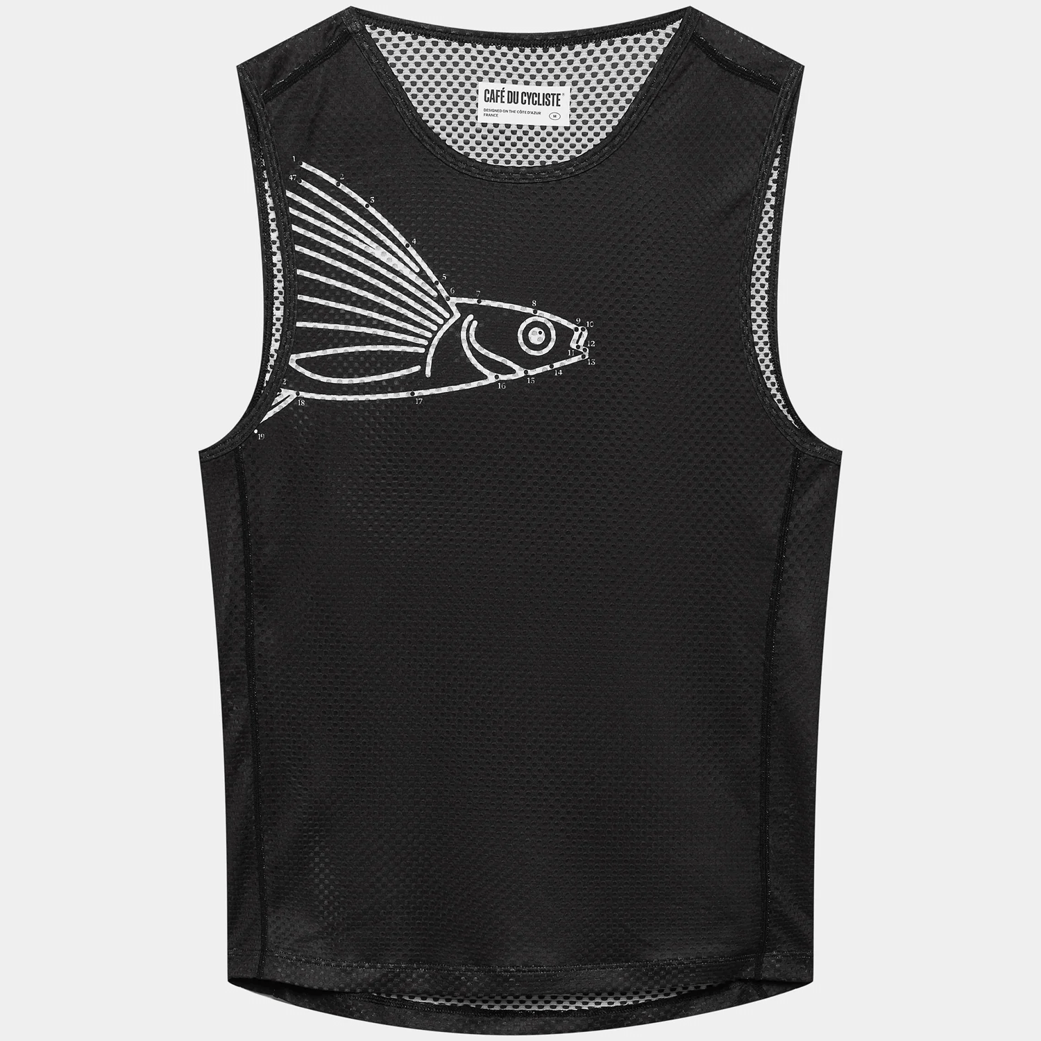 Café du Cycliste Men's Liliane Sleeveless Base Layer Dots Anthracite / XS Apparel - Clothing - Men's Base Layers
