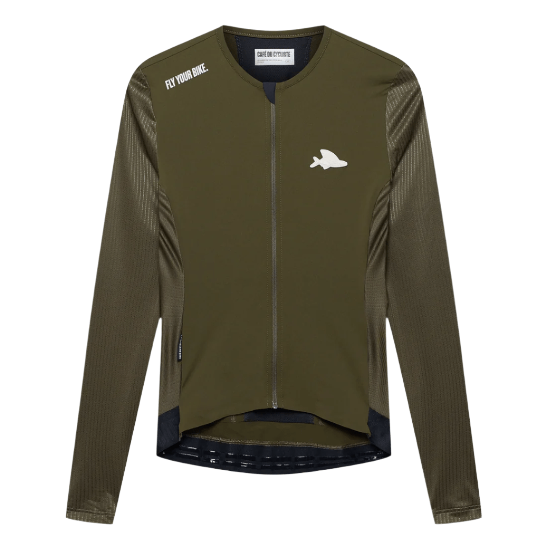 Café du Cycliste Men's Roxane Jersey Long Sleeve Khaki / XXS Apparel - Clothing - Men's Jerseys - Road