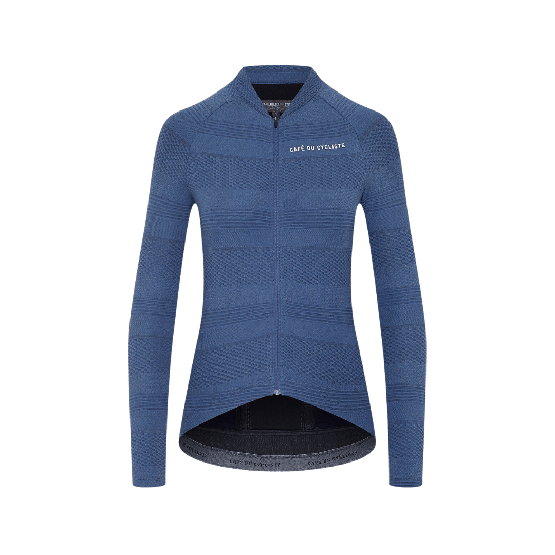 Café du Cycliste Women's Corinne Jersey Long Sleeve Denim Blue / XS Apparel - Clothing - Women's Jerseys - Road