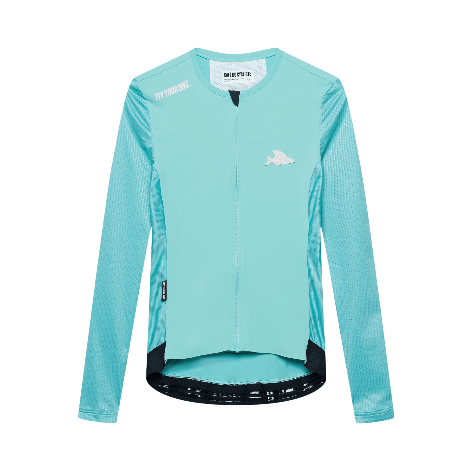 Café du Cycliste Women's Roxane Jersey Long Sleeve Riviera Blue M Apparel - Clothing - Women's Jerseys - Road
