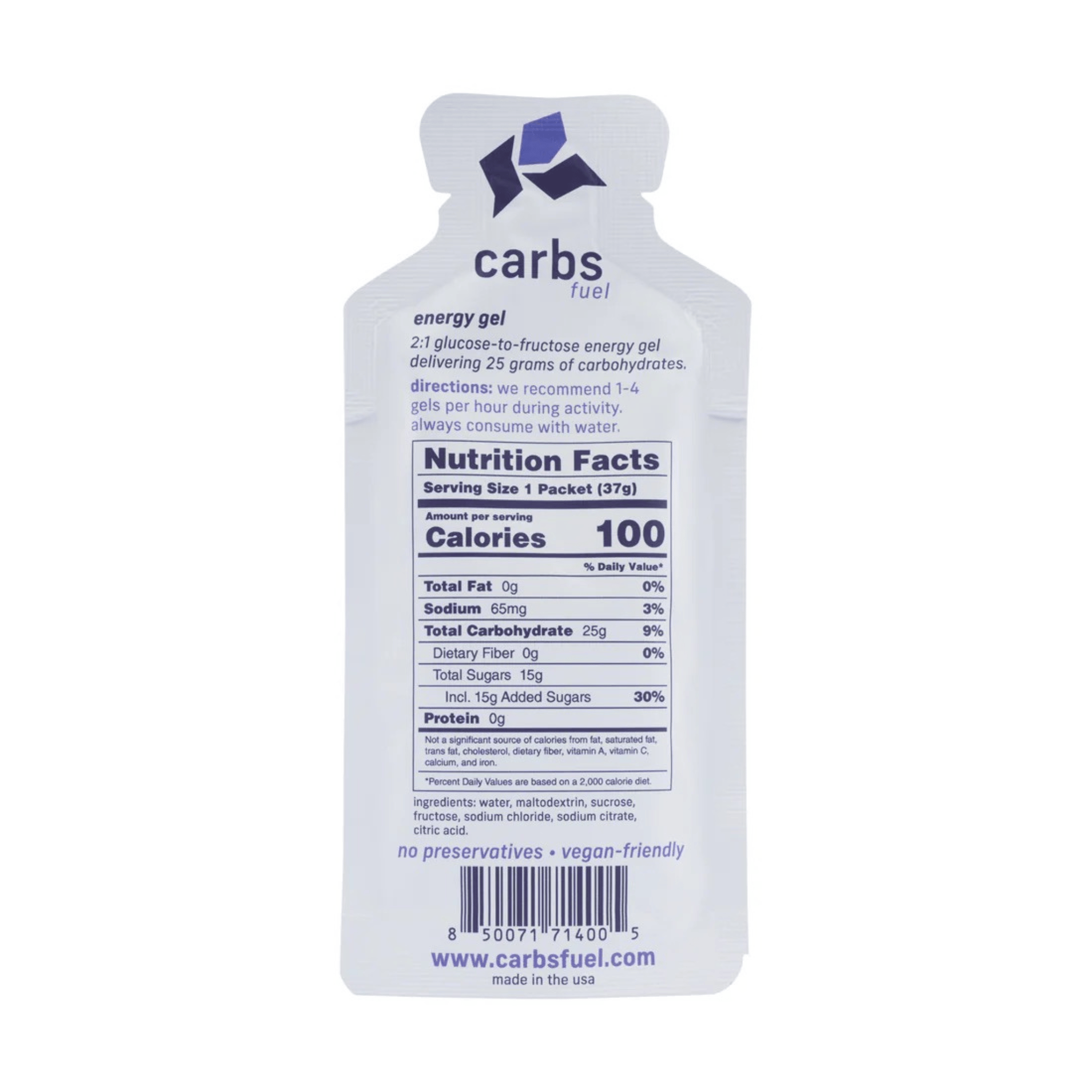 Carbs Fuel Original 25g Energy Gel Single Other - Nutrition - Gels