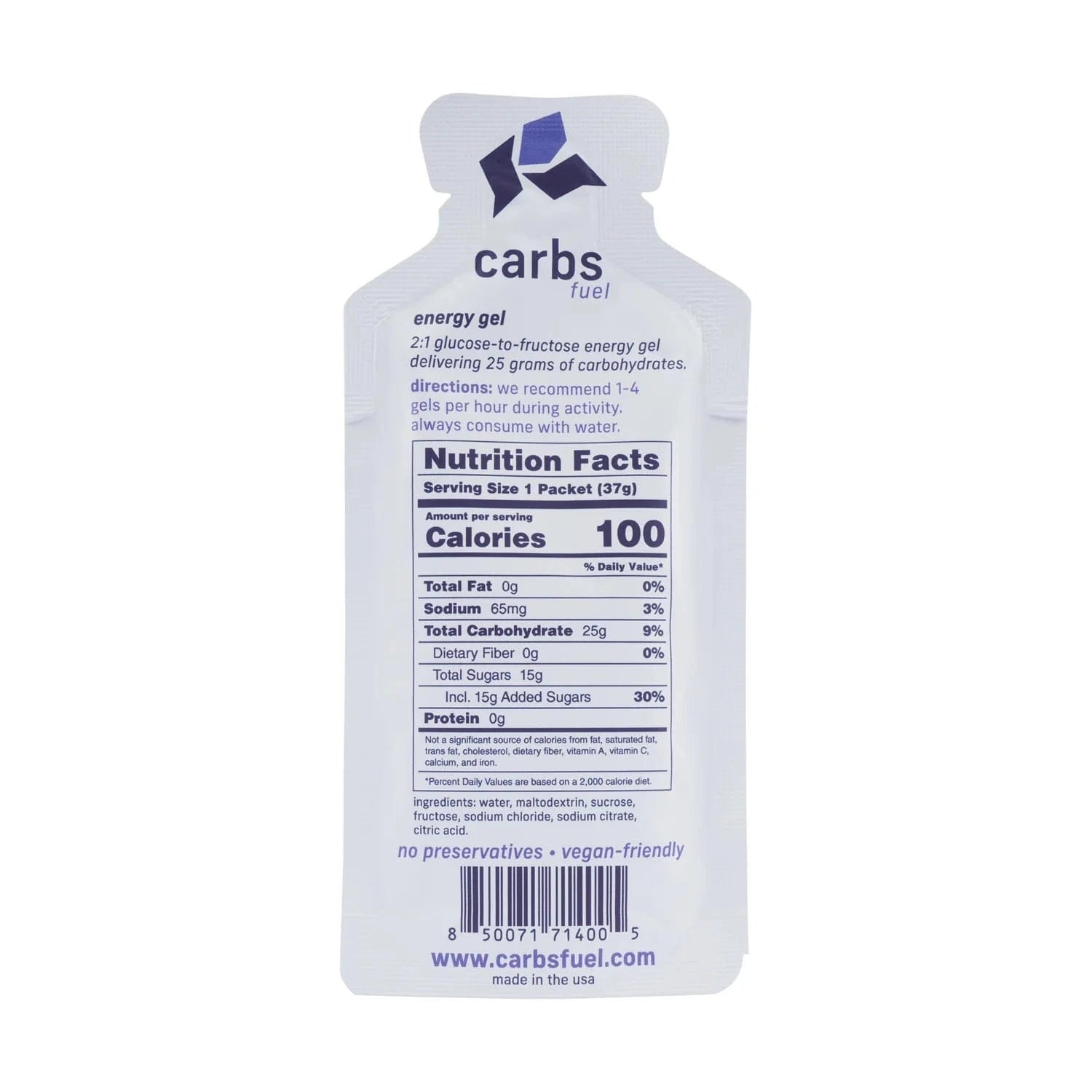 Carbs Fuel Original Energy Gel 25g Other - Nutrition - Gels & Shots