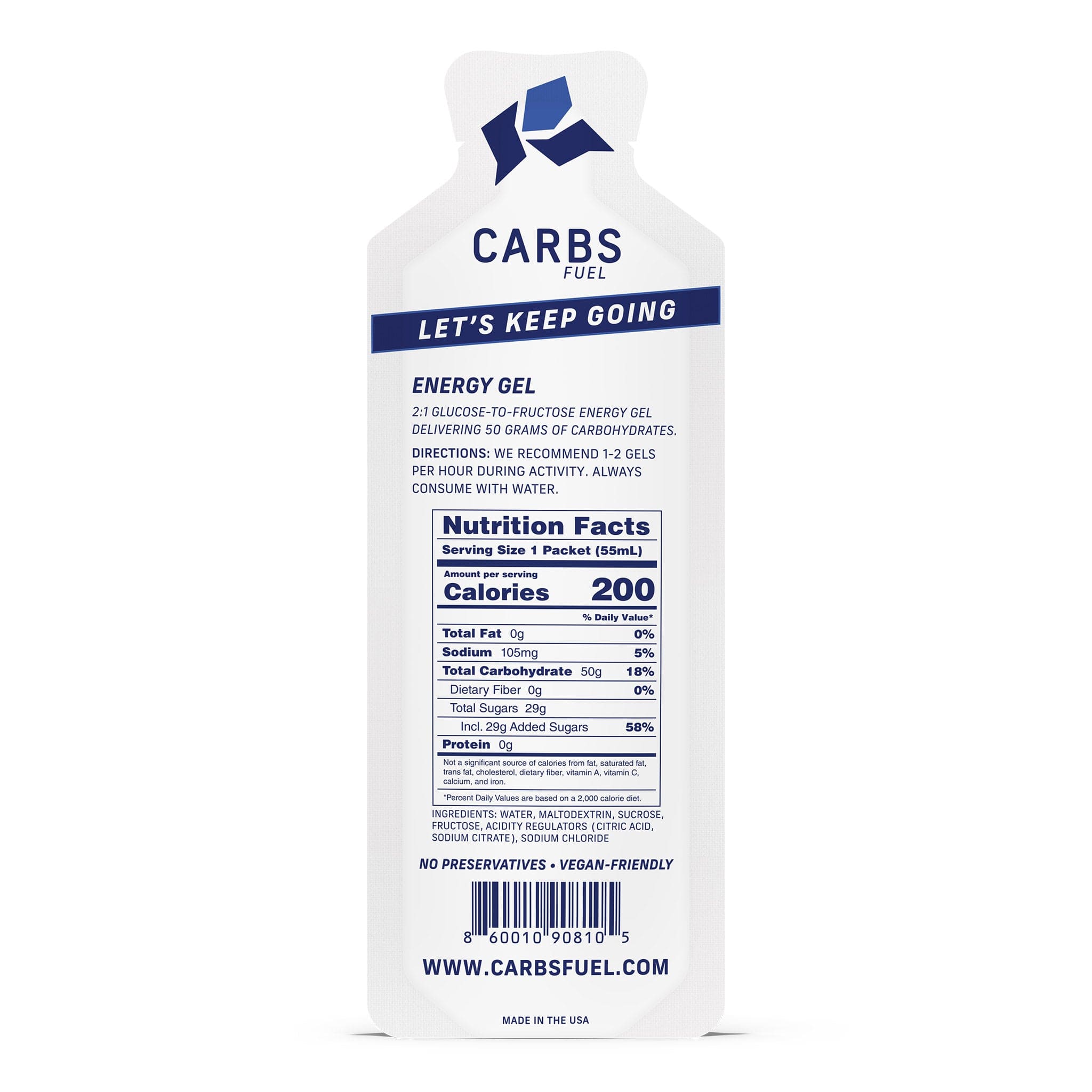 Carbs Fuel Original Energy Gel Other - Nutrition - Gels & Shots