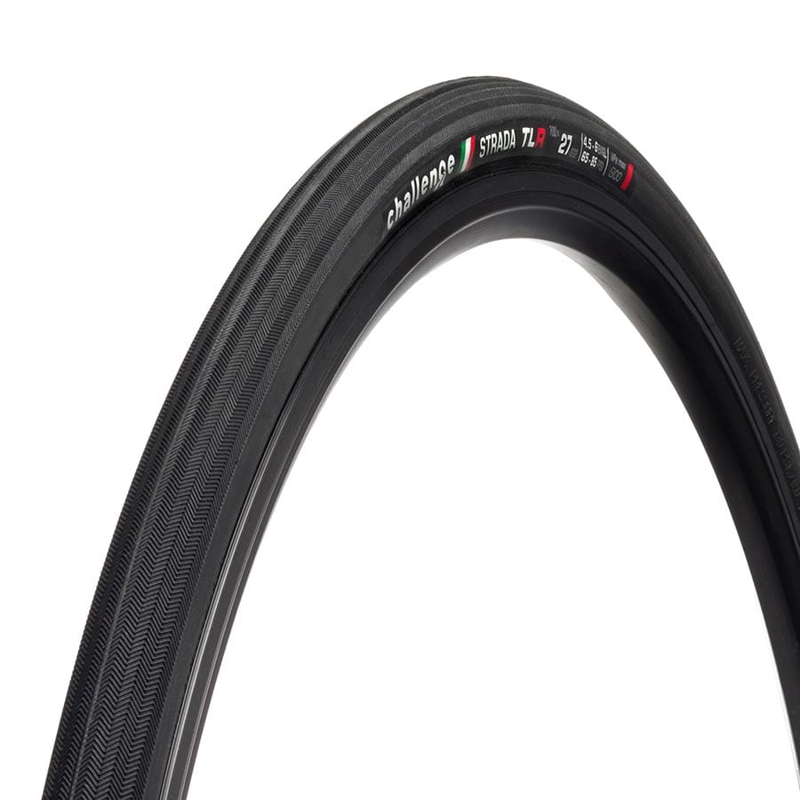 Challenge Strada Race TLR 27C, Folding, Tubeless Ready, Vulcanized, Nylon, 120TPI, Black / 700 Road Tires