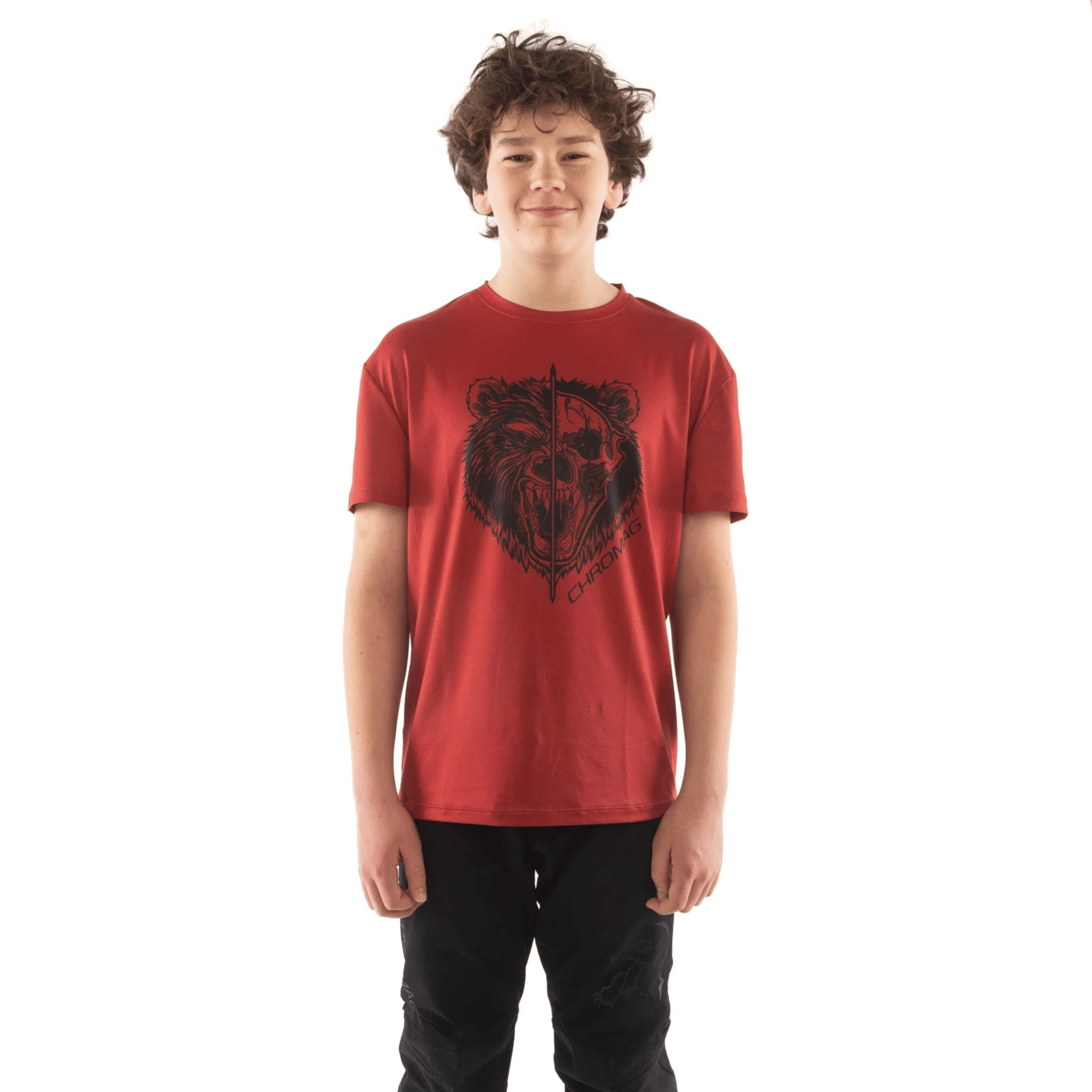Chromag Youth Method Tech Tee Burnt Red / XS Apparel - Clothing - Kid's Jerseys - Mountain