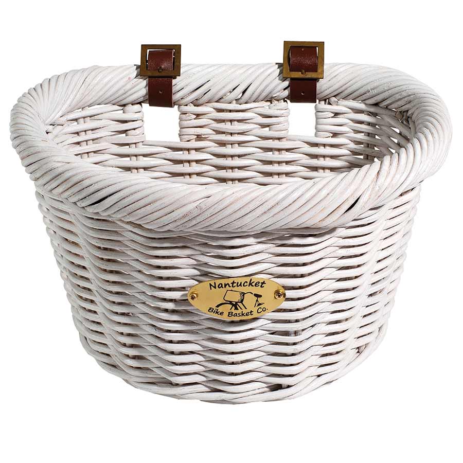 Cruiser (D-Shaped) Nantucket, Cruiser D-Shaped, Basket, White 14.5''x10.5''x9.5'' Baskets