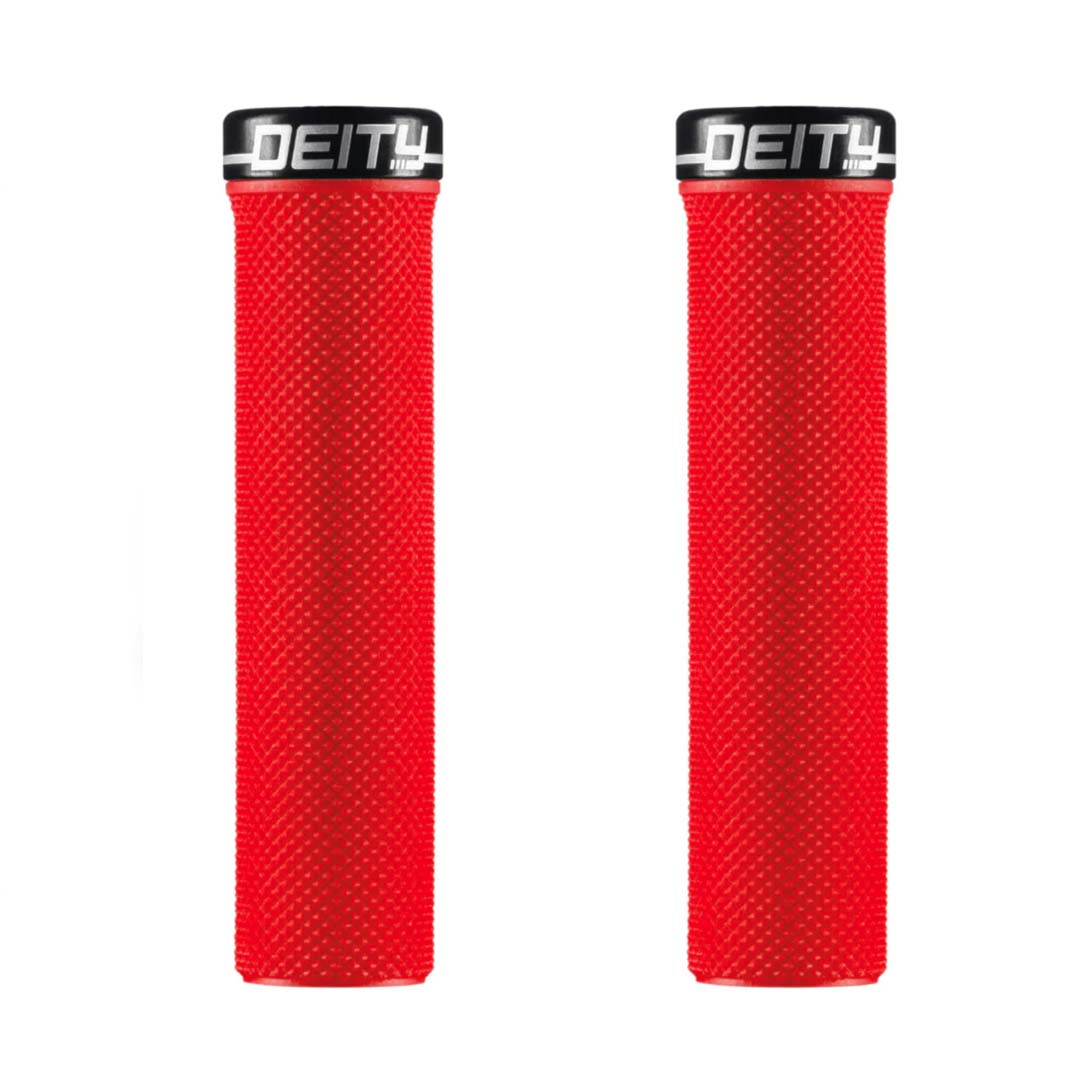 Deity Slimfit Grips Red / 132mm Parts - Handlebar Grips