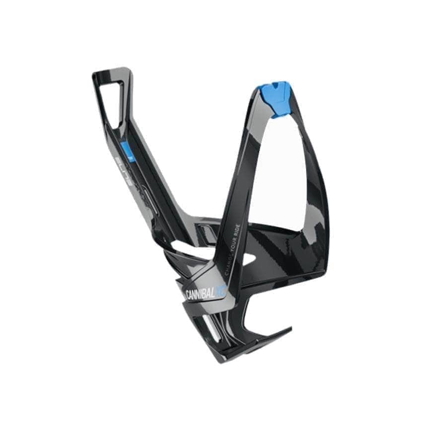 Elite Cannibal XC Composite Bottle Cage Gloss Black/Blue Graphic Accessories - Bottle Cages