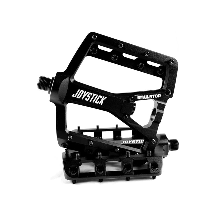 Emulator Alloy Joystick Components, Emulator Alloy, Platform Pedals, Body: Alloy, Spindle: Steel, 9/16'', Black Platform Pedals