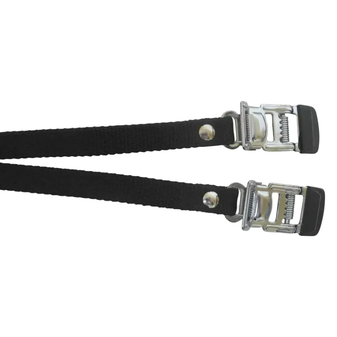EVO Nylon Black Toe Clip Straps (w/ Steel Buckle) Parts - Pedal Parts