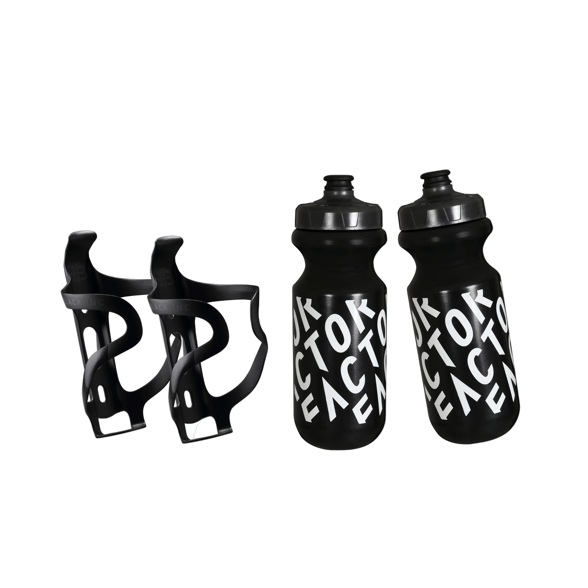 Factor Bottles & Black Inc Cage Set (x2) Accessories - Bottle Cages