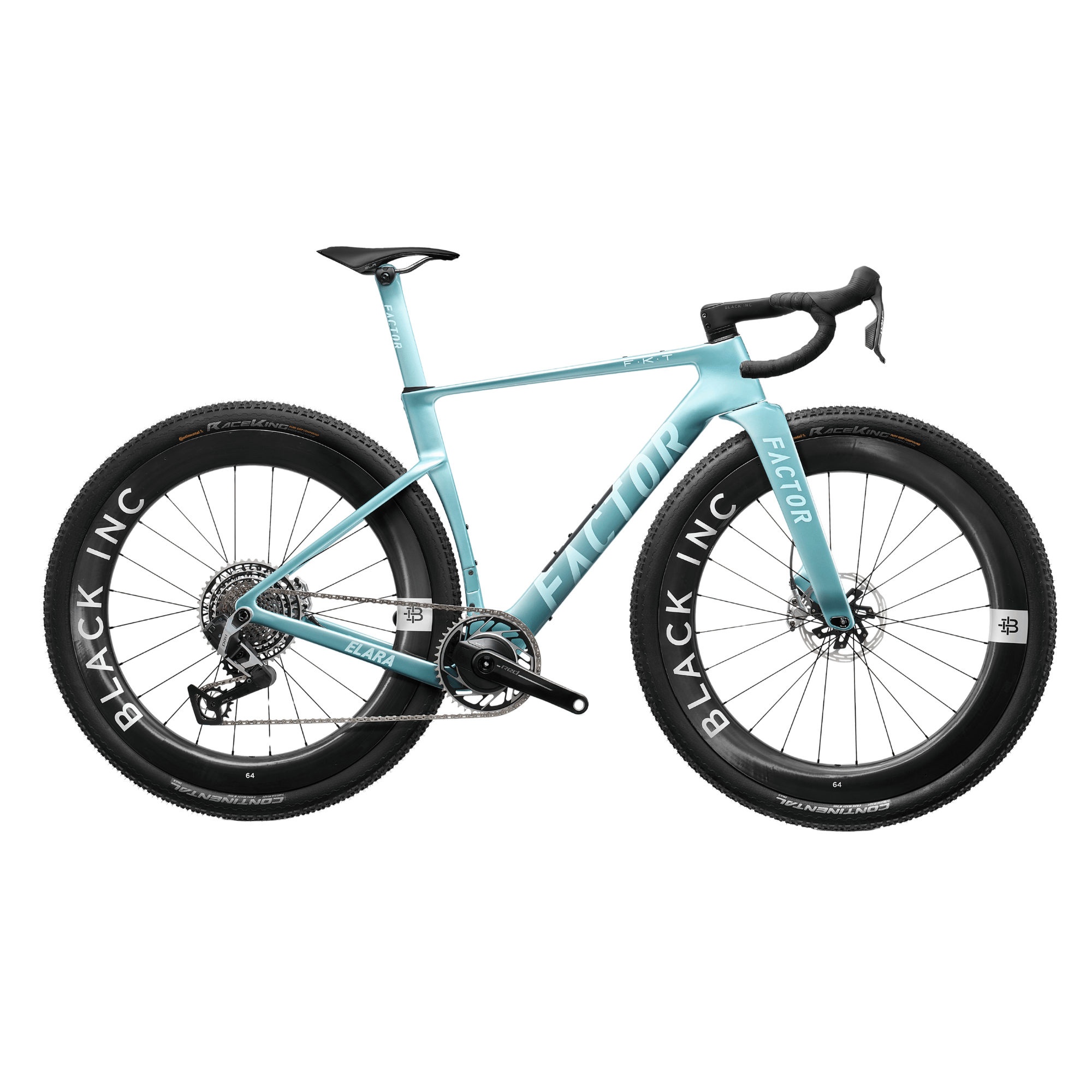 Factor ELARA Force E1 XPLR w/PM, Black Inc 64 Virescent Blue / 49 Bikes - Gravel
