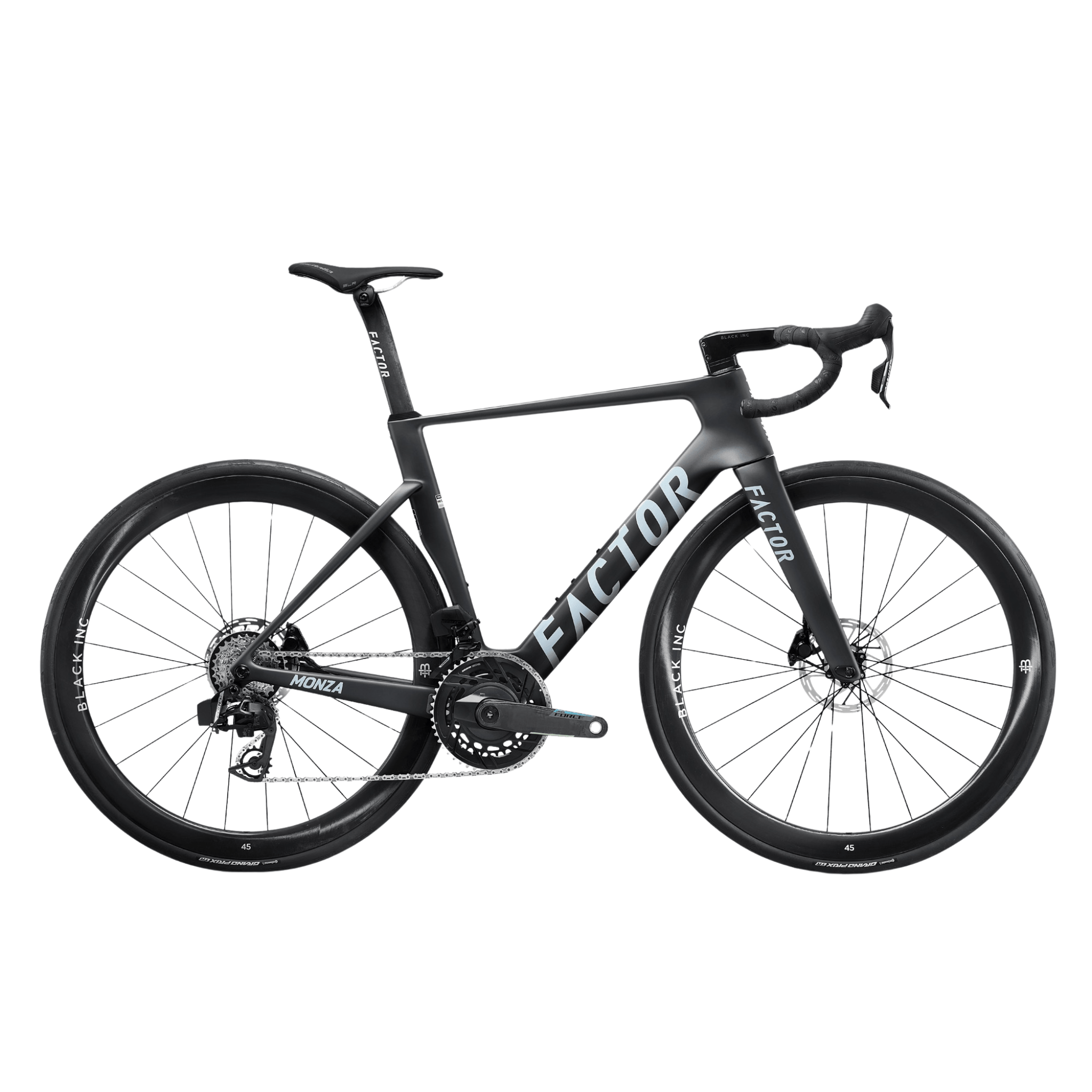 Factor Monza Force E1 w/Power Meter Black / 45 Bikes - Road