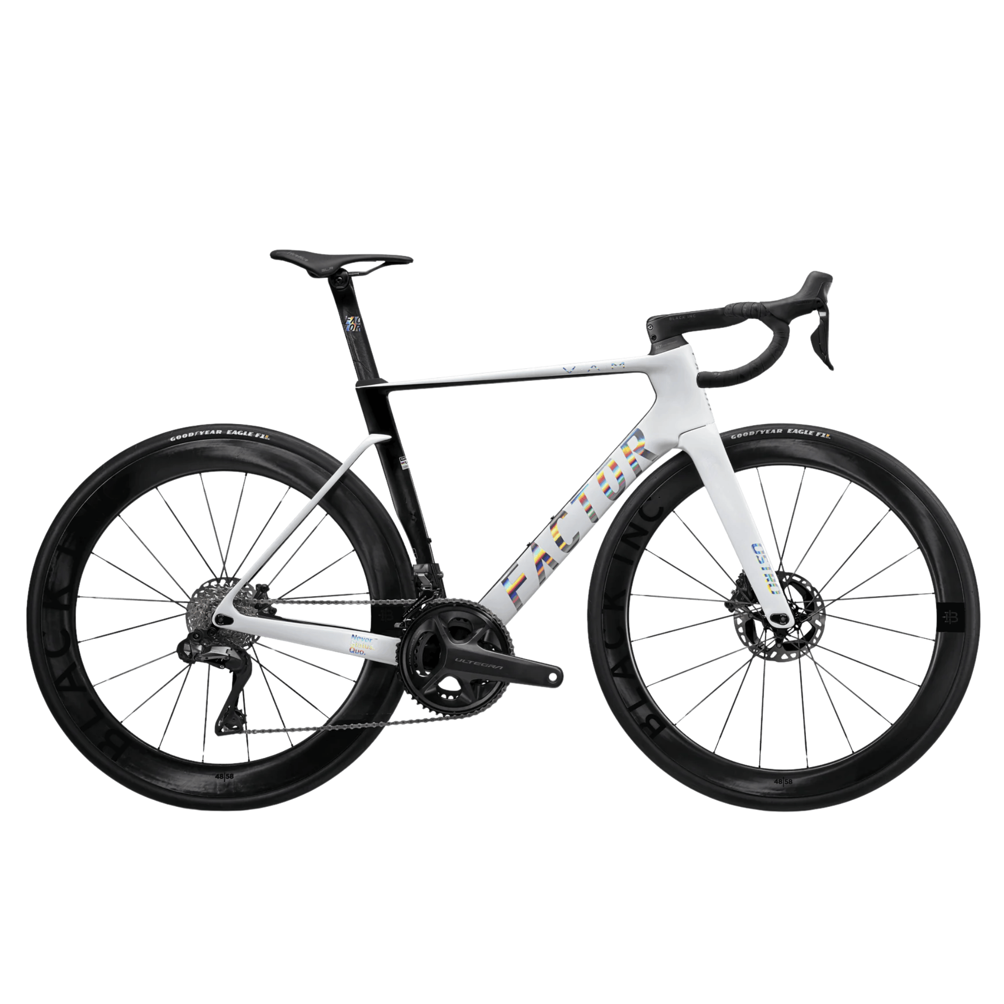 Factor OSTRO VAM 2.0 Force w/PM, Black Inc 45 White Chrome / 45 Bikes - Road