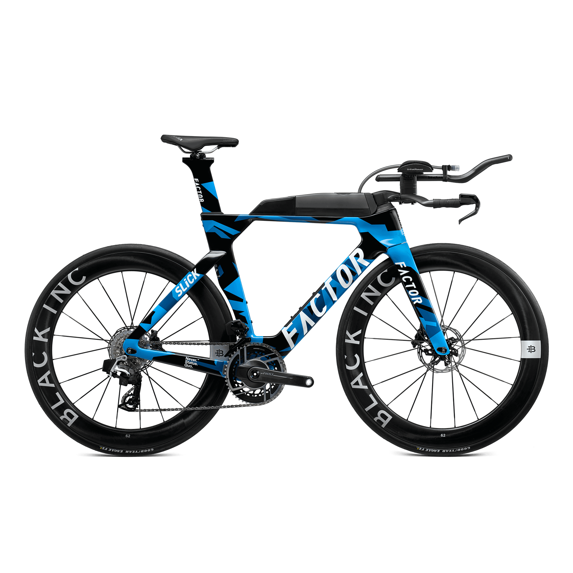 Factor SLiCK SRAM Force w/ PM, Black Inc Fifty Eight Nebula Blue / 48cm Bikes - Triathlon
